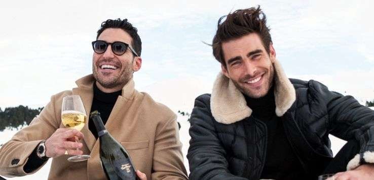 Miguel Ángel Silvestre y Jon Kortajarena se divierten en la nieve