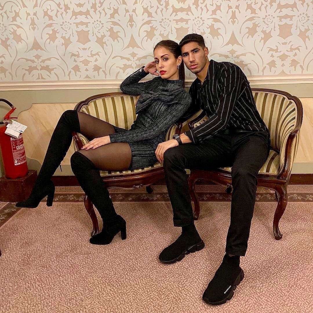 Hiba Abouk y el futbolista Achraf Hakimi confirman su relación