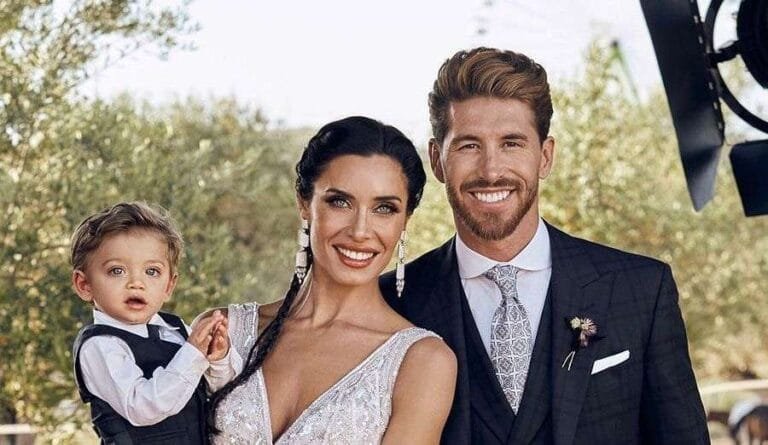 Pilar Rubio y Sergio Ramos posan con sus hijos en una imagen inédita de su boda