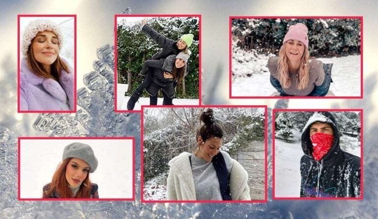 Así están viviendo los famosos la llegada de la nieve a Madrid